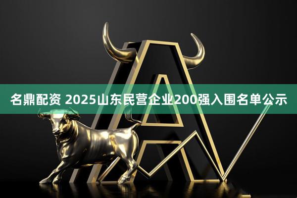 名鼎配资 2025山东民营企业200强入围名单公示